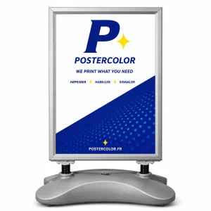 Stop-trottoir lesté aluminium avec affiche personnalisée – Postercolor