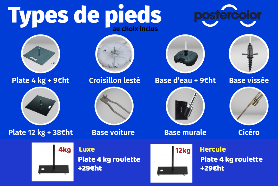 pieds pour oriflammes